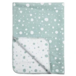 Meyco Wiegdeken Dots Stone Green - Wit 75x100