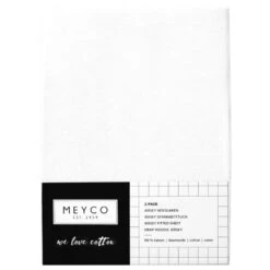 Meyco Jersey Hoeslaken 2-Pack White 60x120 Cm