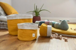 LÄSSIG Laessig Opbergmanden Set 3 Stuks Muslin Mosterd, 100% Organisch Katoen -Babyproducten Winkel image 24280