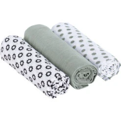 Laessig Hydrofiel Luier Little Chums Stars Wit 3st 80x80cm