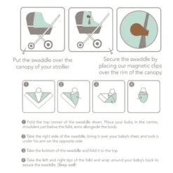 Cloby Set Swaddle Met Clips Brown -Babyproducten Winkel image 31154