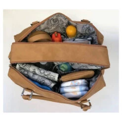 Isoki Luiertas Double Zip Satchel Latte -Babyproducten Winkel image 33093