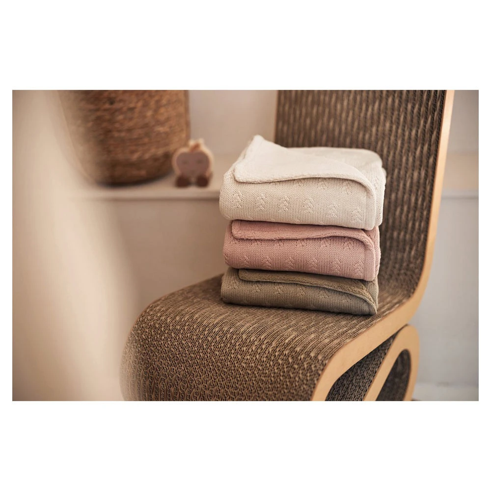 Jollein Wiegdeken Grain Knit 75 X 100 Cm Wild Rose 6 Jollein Wiegdeken Grain Knit 75 X 100 Cm Wild Rose - Afbeelding 4
