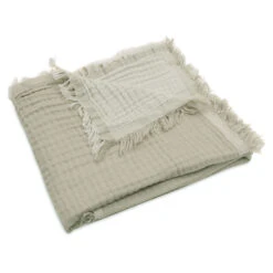 Jollein Wiegdeken 75x100 Cm Fringe Olive Green -Babyproducten Winkel image 35643