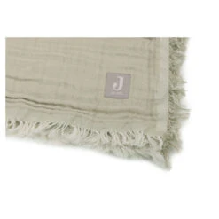 Jollein Wiegdeken 75x100 Cm Fringe Olive Green -Babyproducten Winkel image 35645